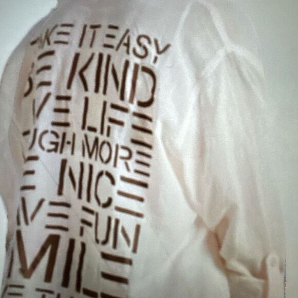 Sundry Women's Gauze Cotton Hi-low Oversized Button-up Graphic Shirt Peach Sz 1 - Picture 6 of 9